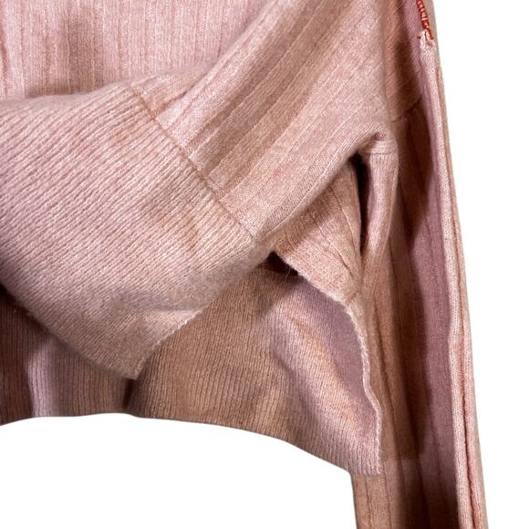 Papermoon Cropped Oversized Sweater Womens M Pink Flare Sleeve Clean Girl Girly - Picture 5 of 7